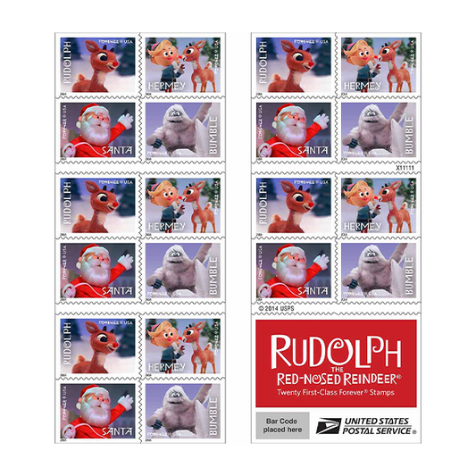 USPS First Class Forever Stamps – Rudolph the Red-Nosed Reindeer